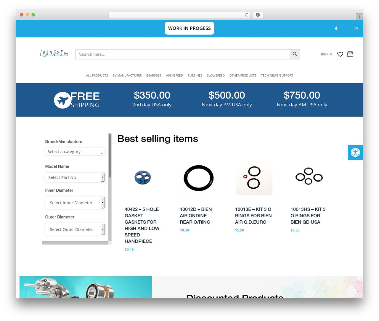 Salient WordPress theme - qualityhandpieceparts.com