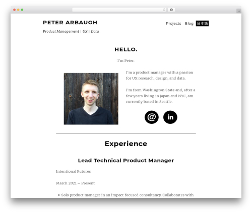 Munsa theme WordPress - peter-arbaugh.com