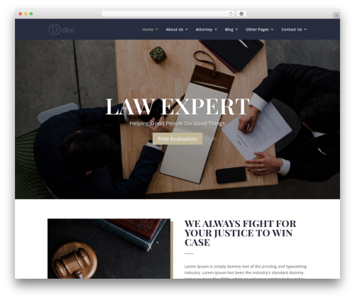 Divi WordPress theme - lawyer-solicitor.divithemecenter.com