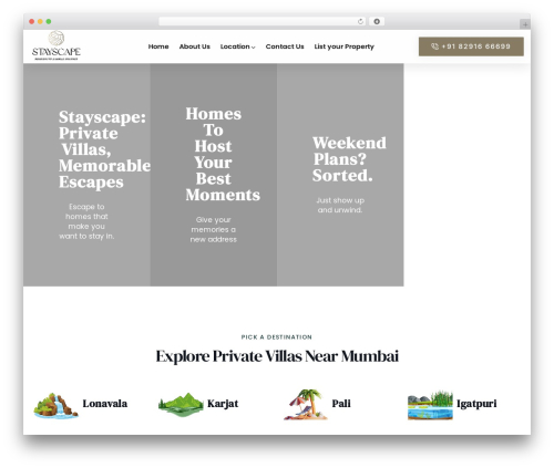 Lestin WordPress theme - stayscape.in