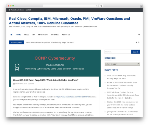News Vibrant WordPress theme - examsdemo.com