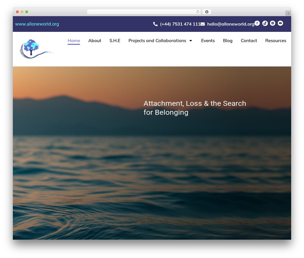 Hello Elementor WordPress theme - alloneworld.org