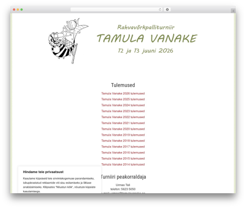 Kating-Eksklusiiv WordPress theme - tamulavanake.ee