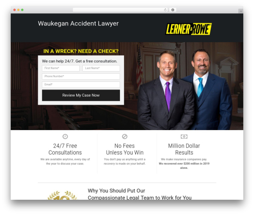 Microsites 2019 top WordPress theme - waukeganaccidentlawyer.com