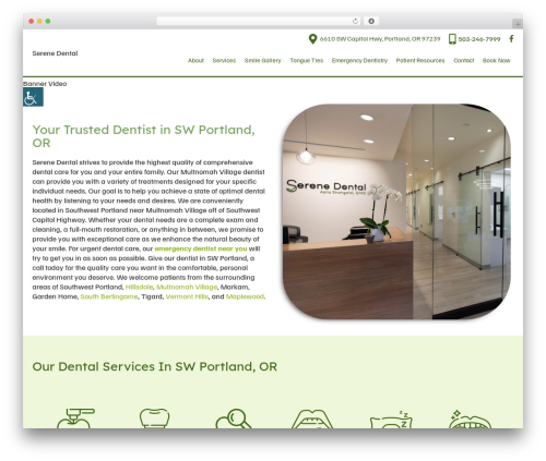 Theme 27 top WordPress theme - serenedentalpdx.com