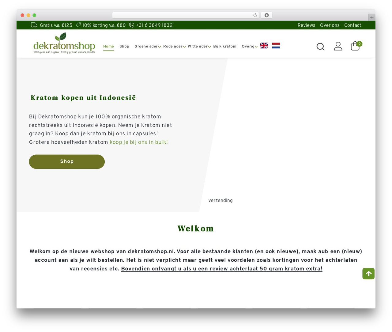 WordPress theme Storefront - dekratomshop.nl