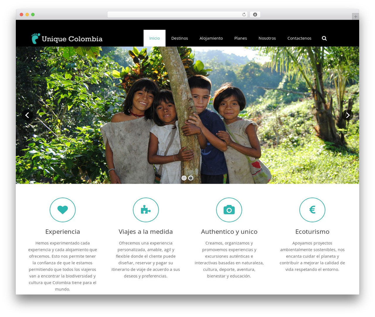Impreza WordPress theme - uniquecolombia.com