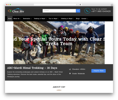 WordPress theme VNT - clearskytreks.com