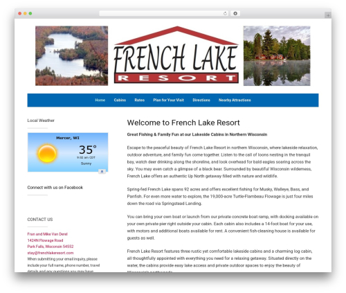 Reception theme WordPress - frenchlakeresort.com
