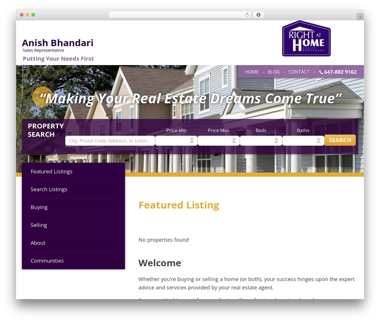 WordPress theme IXACT Framework - realestateanish.ca