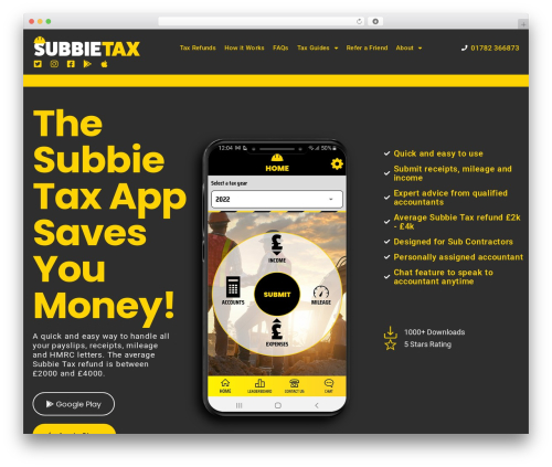 WordPress website theme Hello Elementor - subbietax.co.uk
