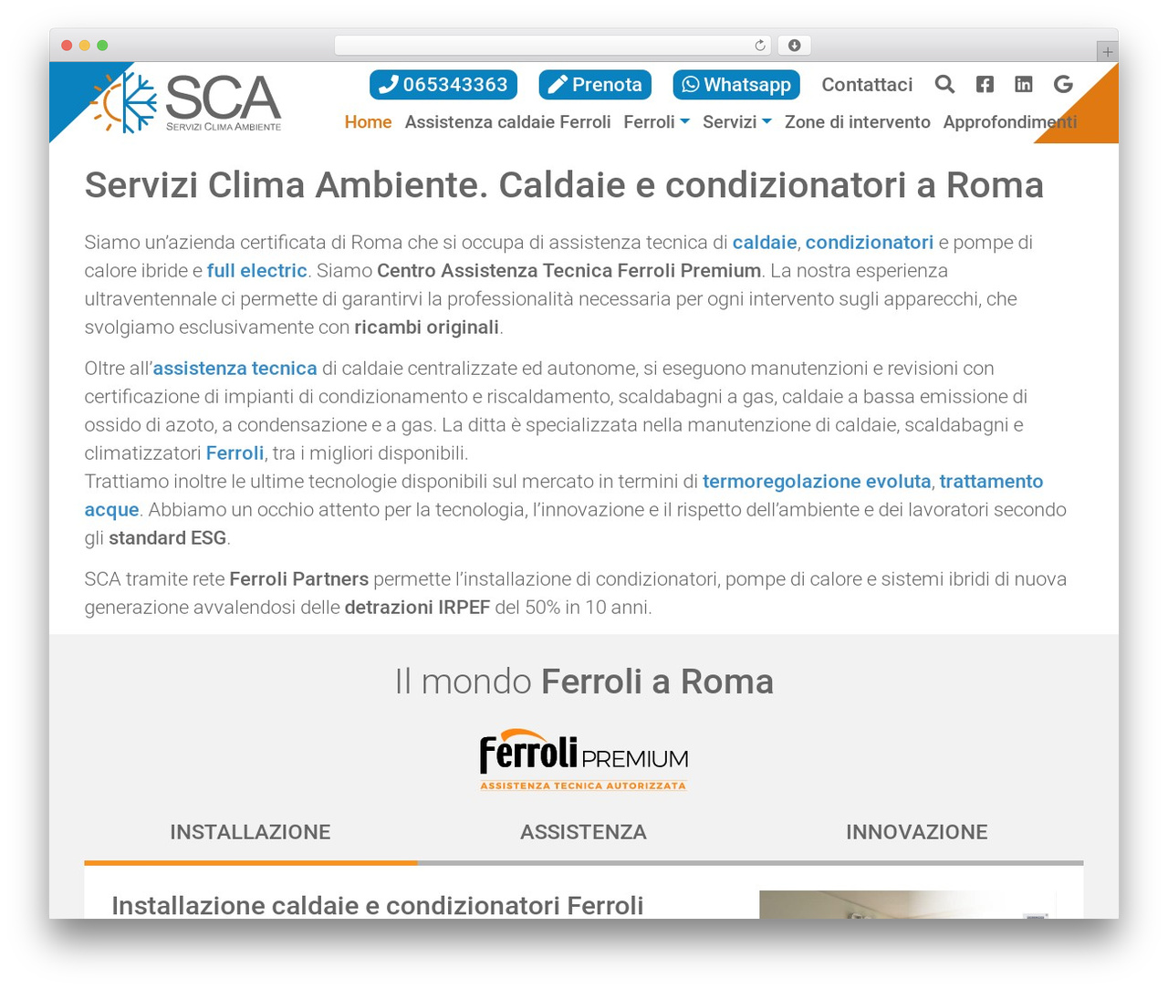 WP Bootstrap Starter theme WordPress - serviziclimambiente.it