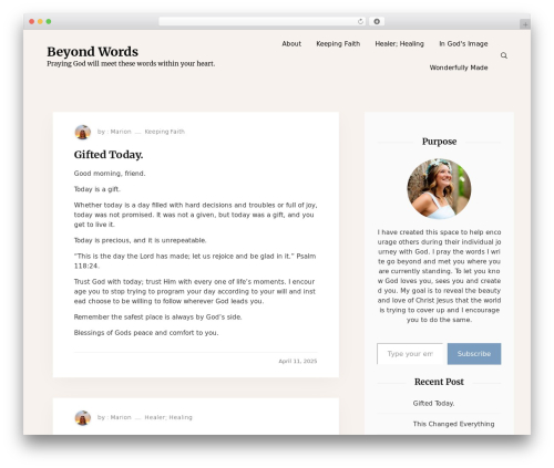 Aari WordPress blog theme - marionmarie.com