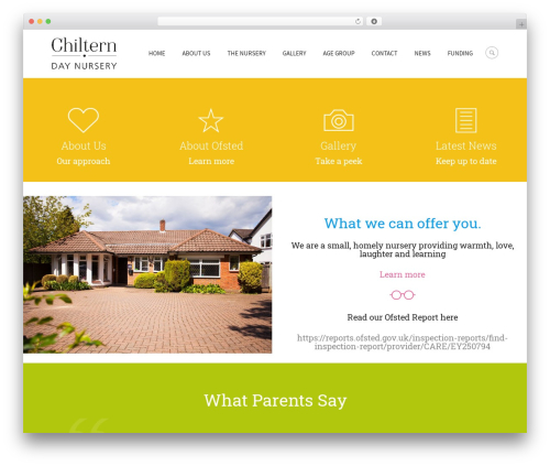 Kindergarten WordPress theme design - chilterndaynursery.co.uk