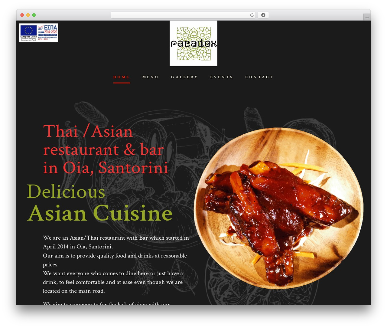 Theme WordPress JupiterX - paradox-thai-restaurant-oia.com