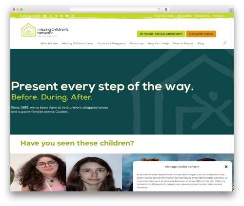 WordPress theme Divi - missingchildrensnetwork.ngo