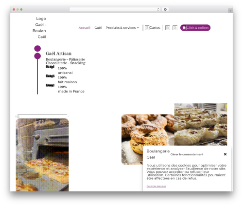 Divi WordPress theme design - boulangeriegael.bzh