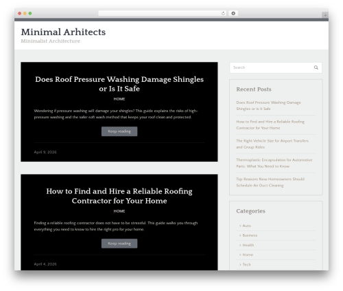 Sentio WordPress theme - minimalarchitects.com