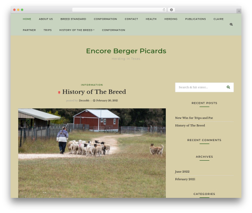 Silaslite WordPress theme - encorebergerpicards.com
