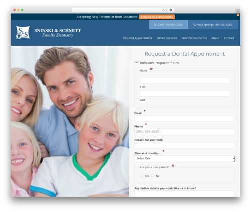 Theme v2 WordPress theme design - ssfamilydentistry.com