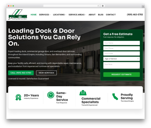 Loading Docks WordPress theme design - prestigeloadingdocks.com