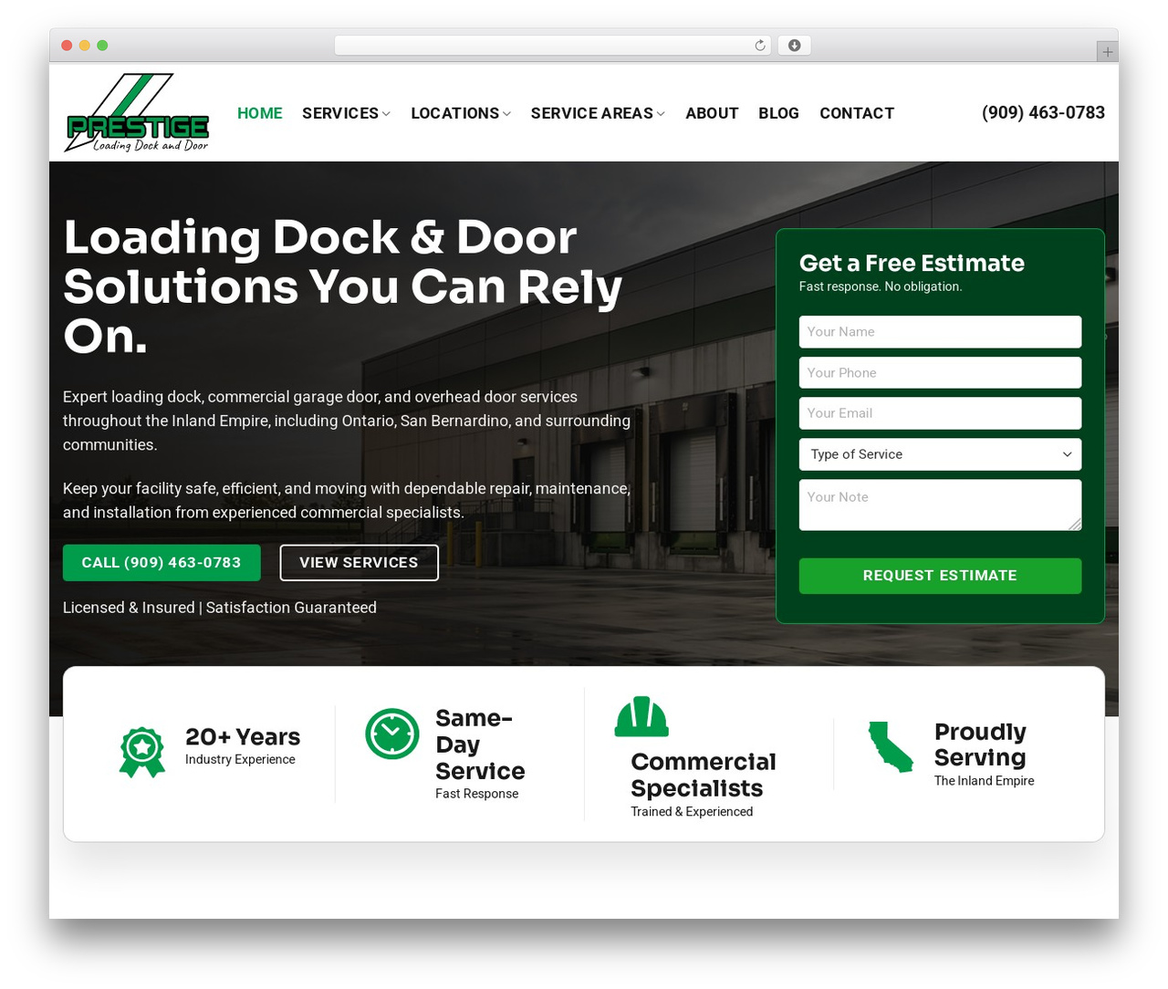 Loading Docks WordPress theme design - prestigeloadingdocks.com