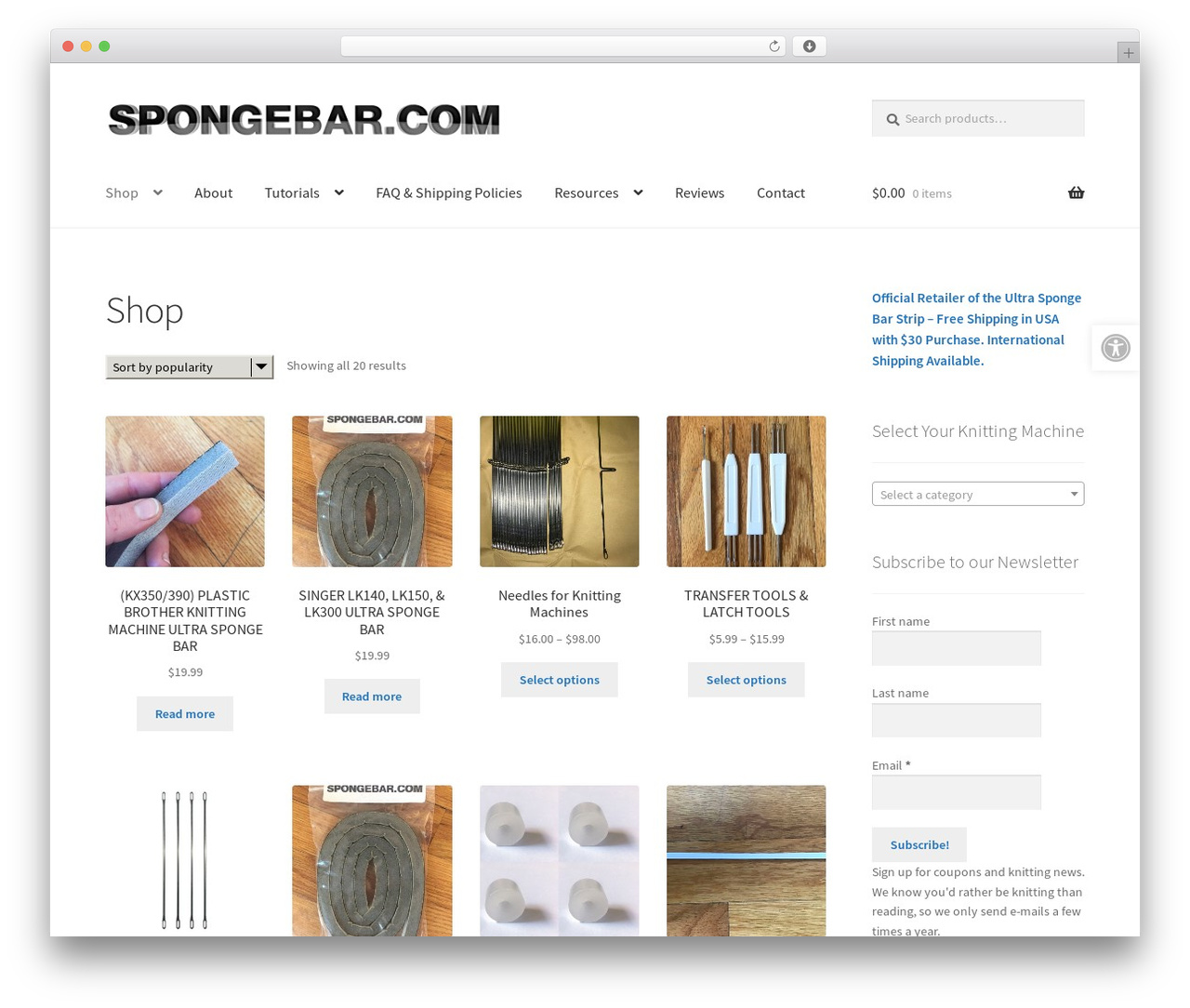 Storefront WordPress ecommerce theme - spongebar.com