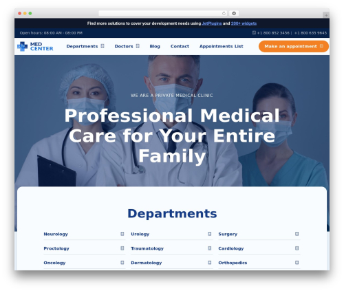 Jet appointments booking WordPress plugin - demo.crocoblock.com/medcenter-new