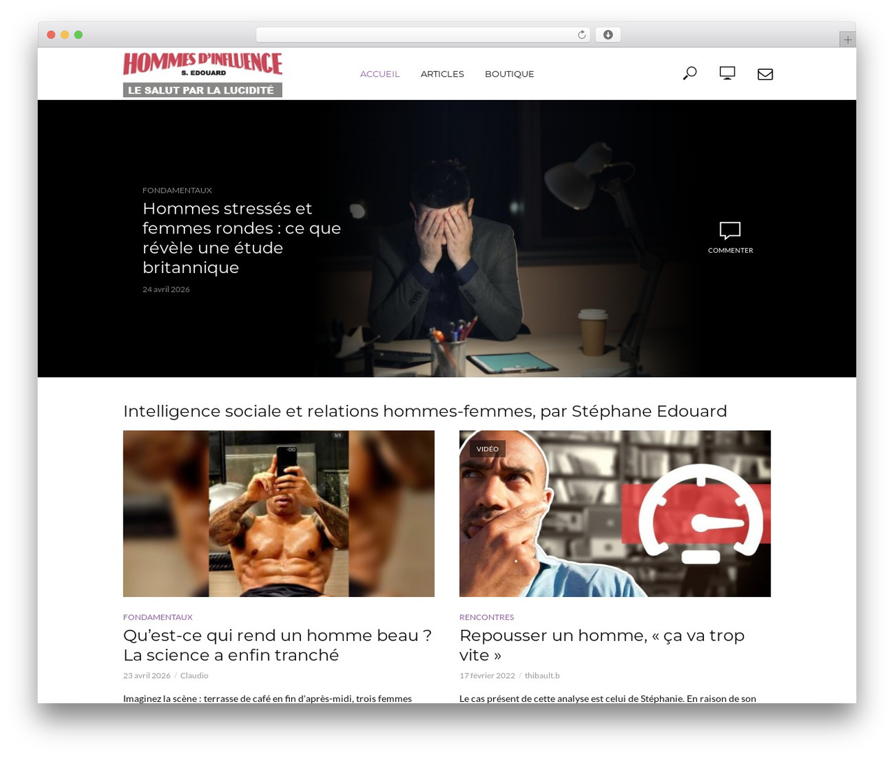 Vlog Child WordPress theme - hommesdinfluence.com