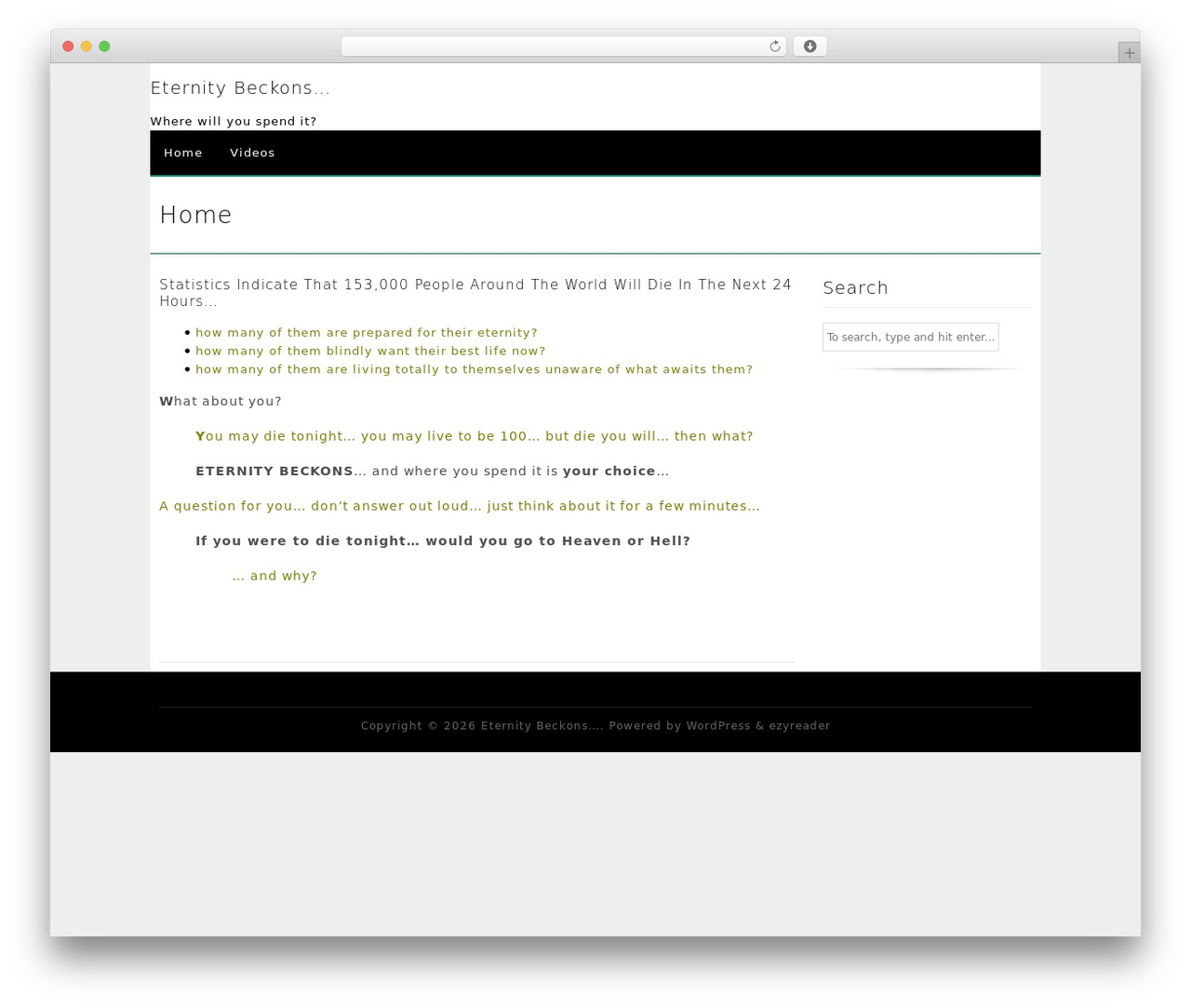 EzyReader WordPress theme - eternitybeckons.com EzyReader WordPress theme - eternitybeckons.com
