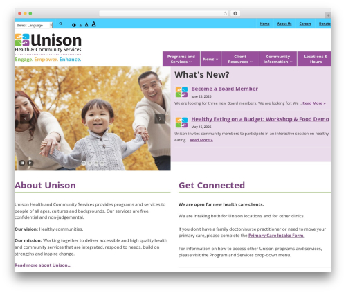 Sonata premium WordPress theme - unisonhcs.org