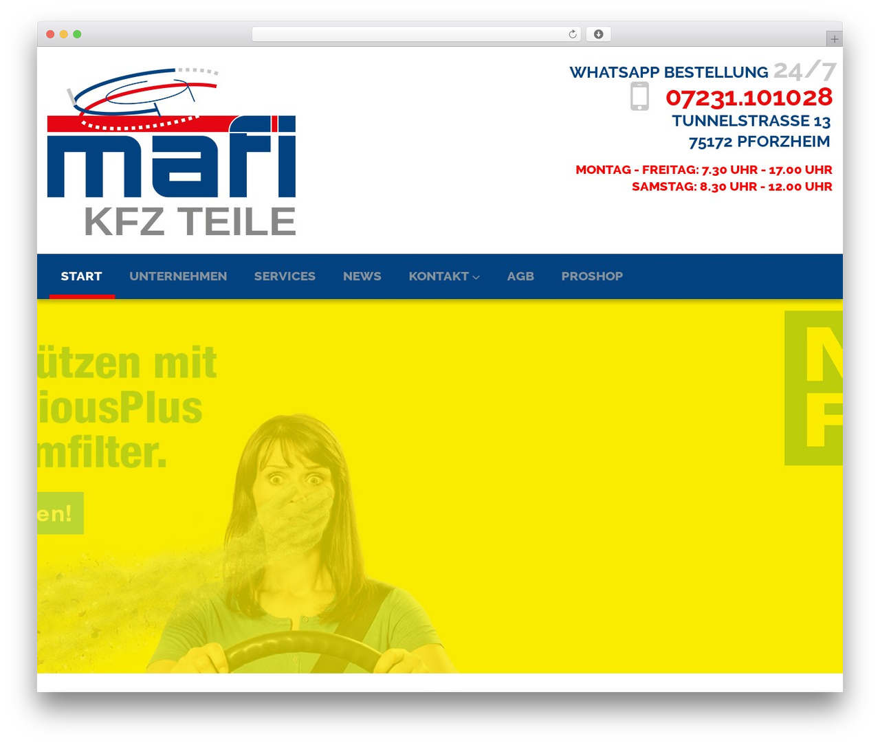 WP theme Cherry Framework - mafi-kfz.de