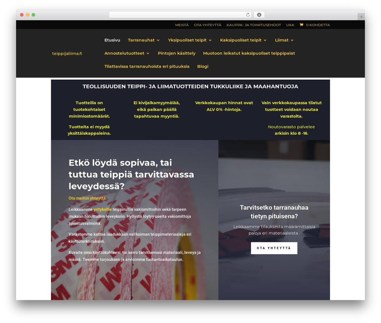 Divi theme WordPress - teippijaliima.fi