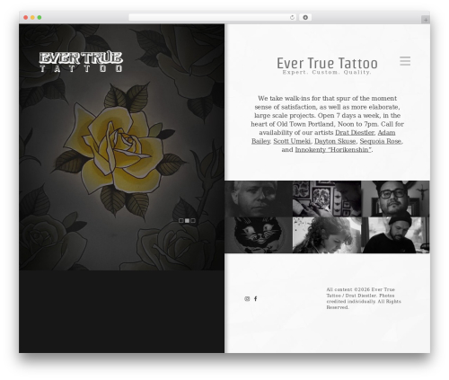 Shutter WordPress theme - evertruetattoo.com