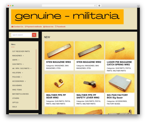 WordPress theme Owesome - genuine-militaria.com