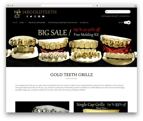 Pharmacy WordPress shopping theme - 14kgoldteeth.com