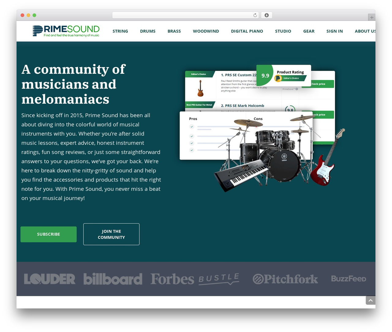 Theme WordPress primesound - primesound.org