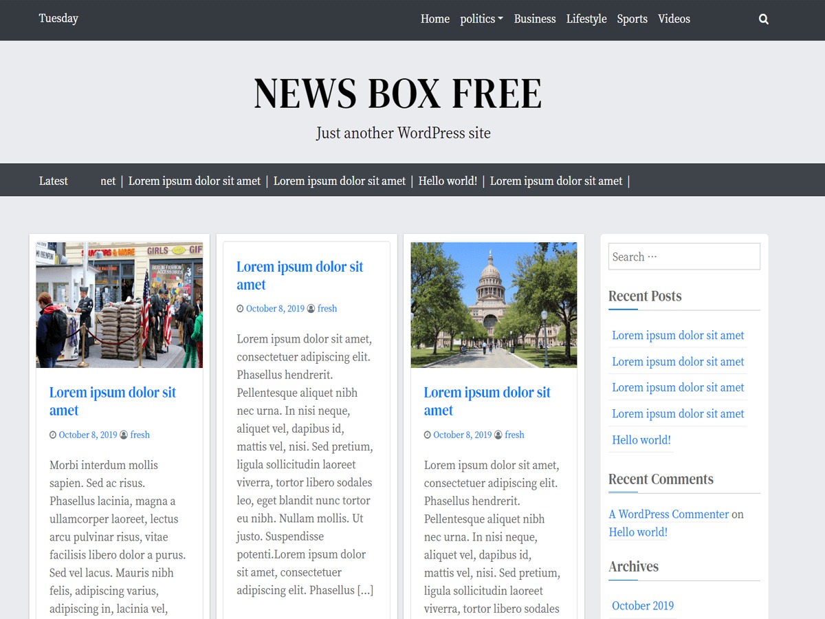News Box Free WordPress magazine theme
