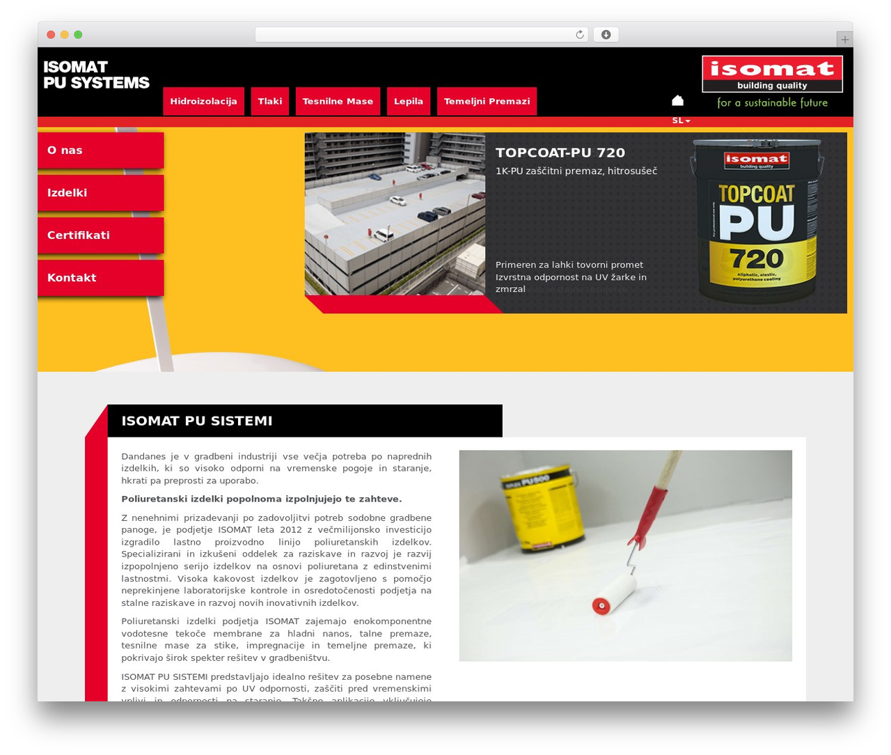 WordPress theme itrust-bootstrap - isomat-pu-systems.si