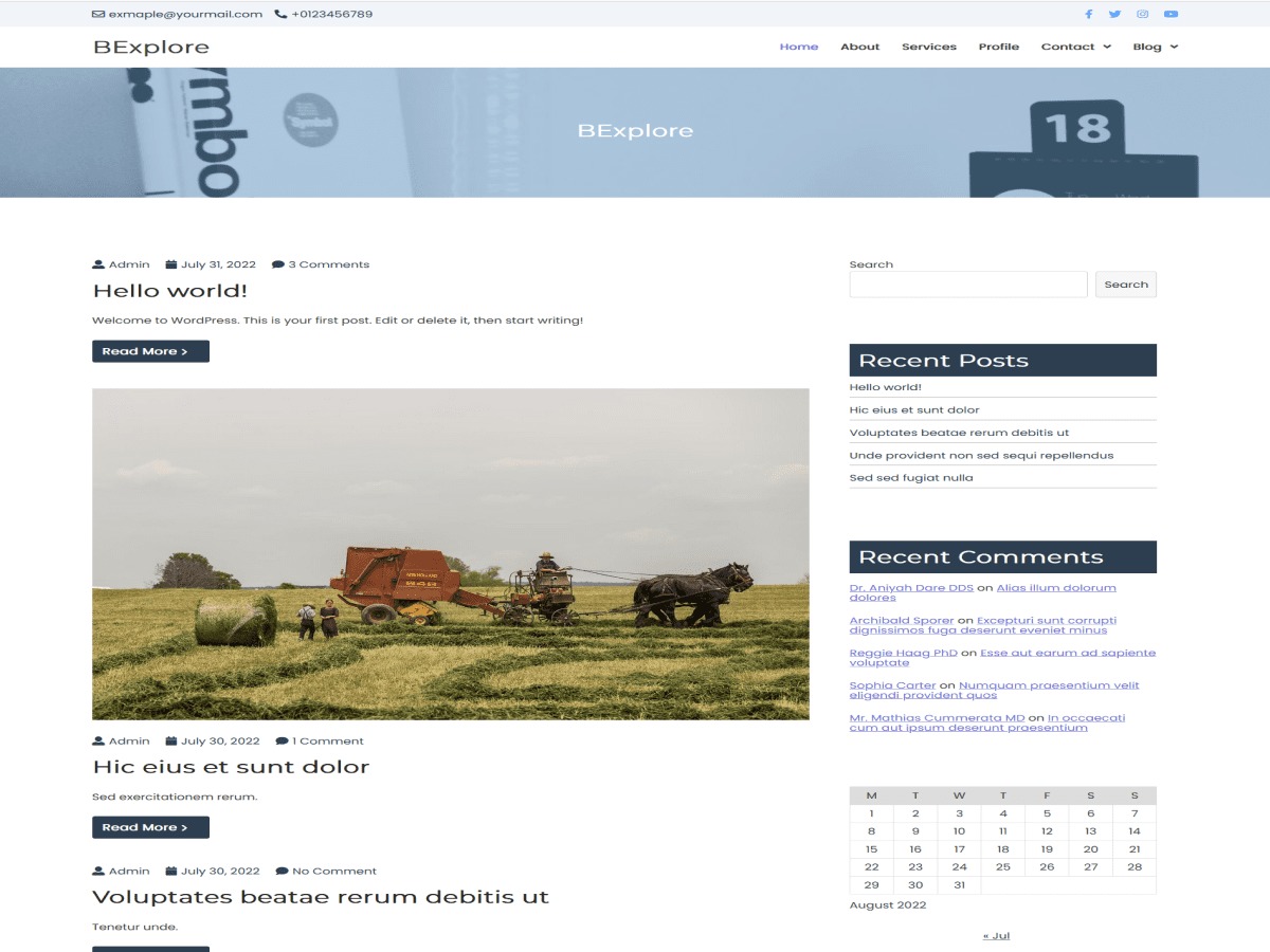 BExplore WordPress blog theme by babuwpd