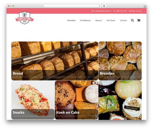 Impreza theme WordPress - www.bakkerijvonk.nl