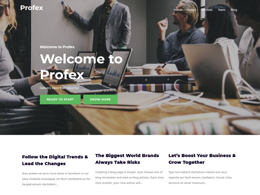 Profex WordPress template for business