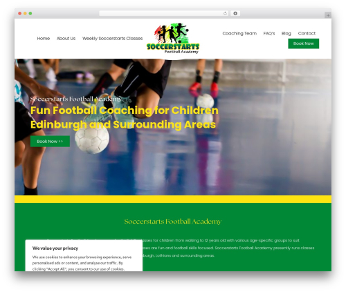 Sunshine theme WordPress - soccerstartsfootballacademy.co.uk