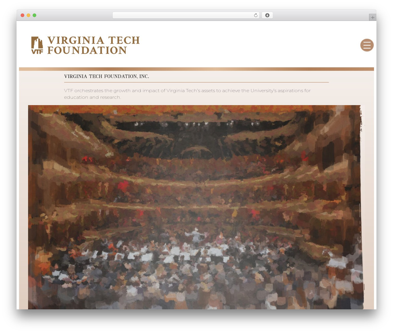 Virginia Tech Foundation WordPress theme - vtf.org