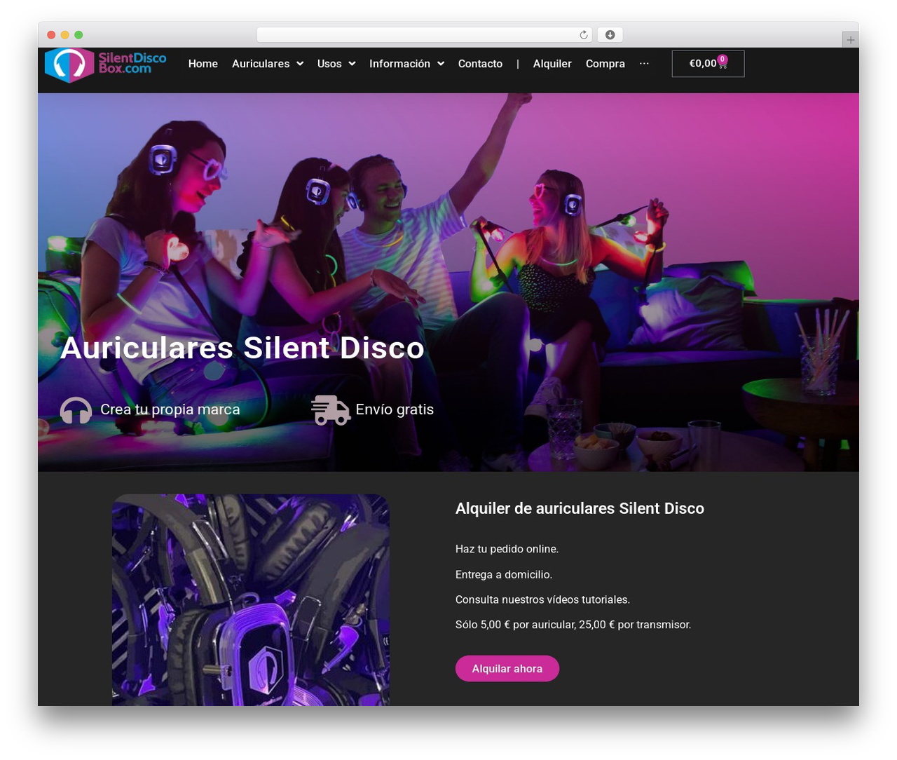 WordPress website theme Hello Elementor - silentdiscobox.es