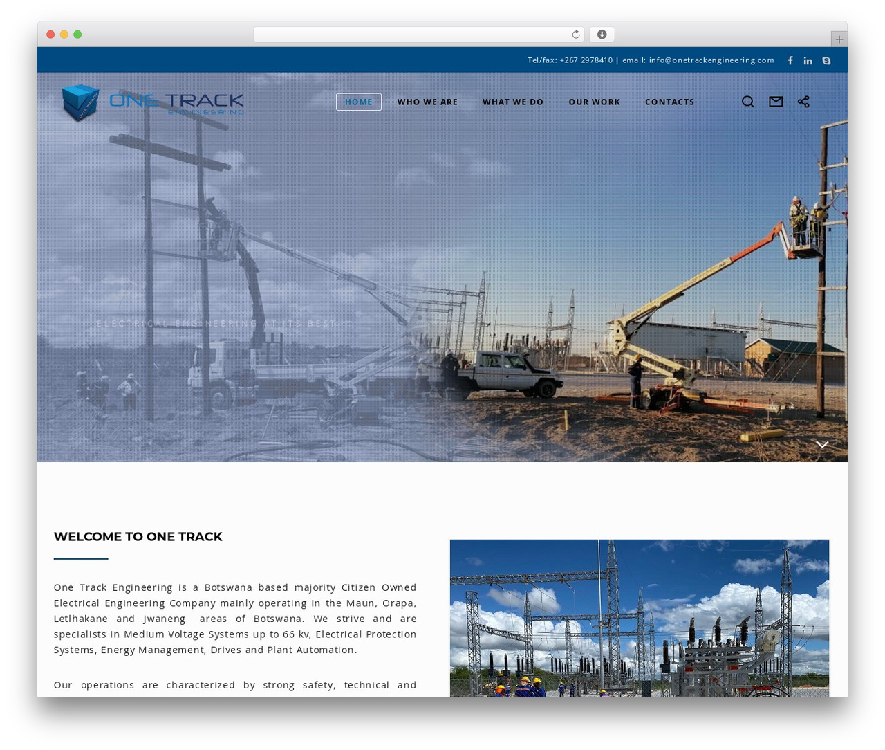 Onetrack theme WordPress - onetrackengineering.com