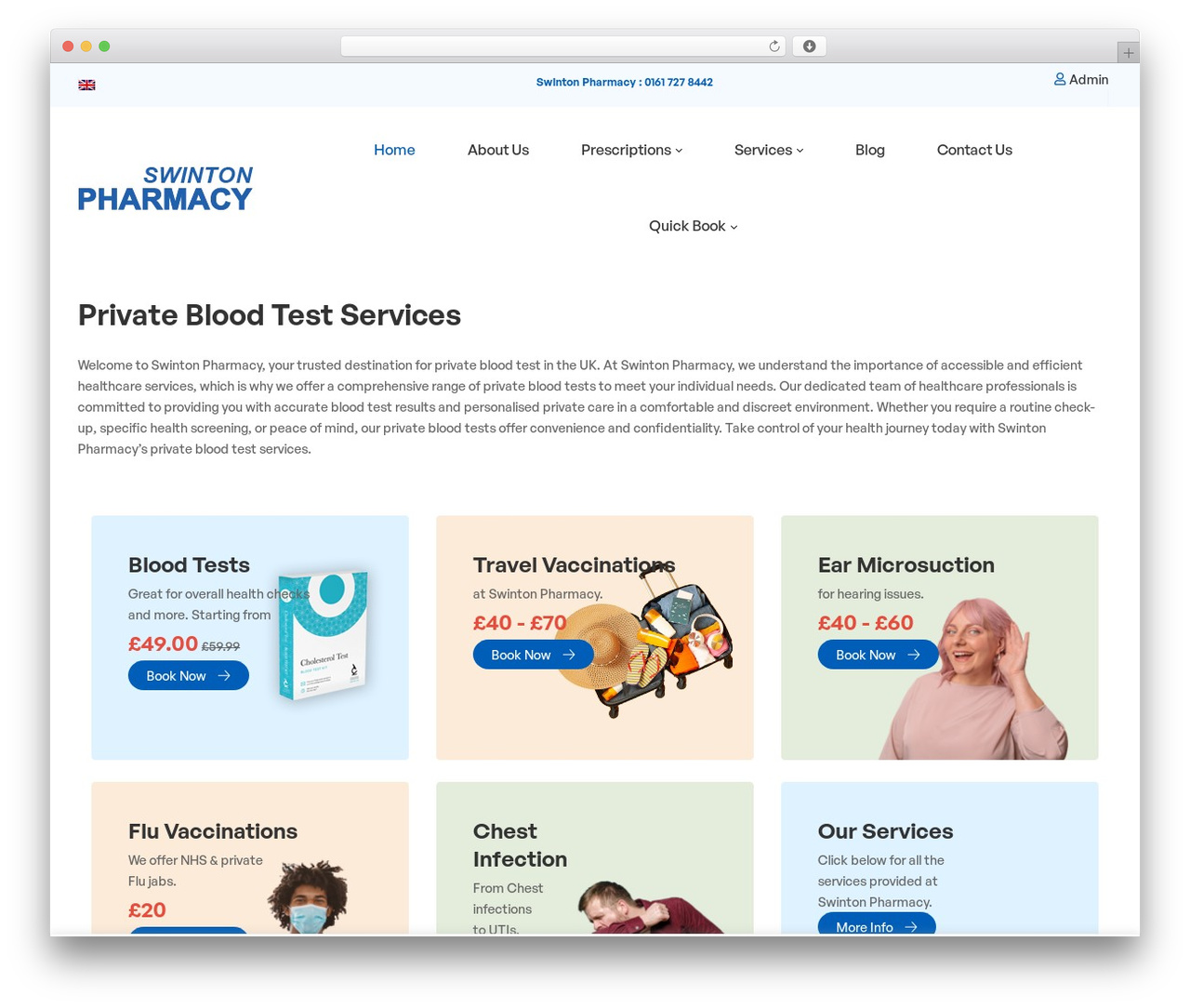 Pharmacy2 WordPress theme design - swintonpharmacy.com