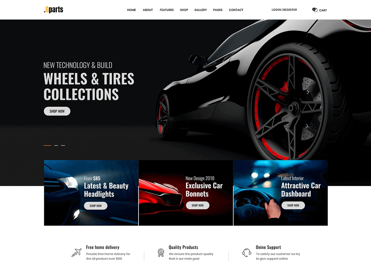 Gparts WordPress store theme by ThemesHub