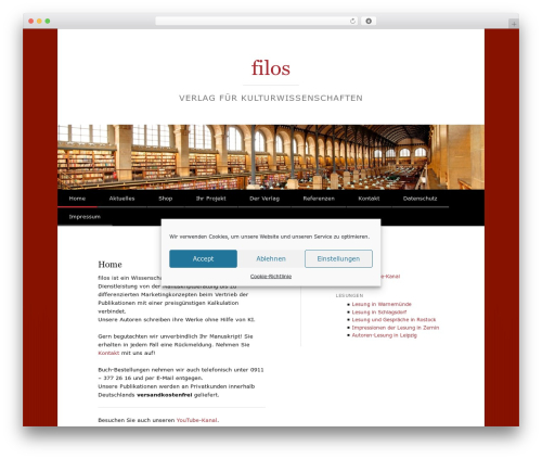 WordPress website theme Reddle - filos-verlag.de