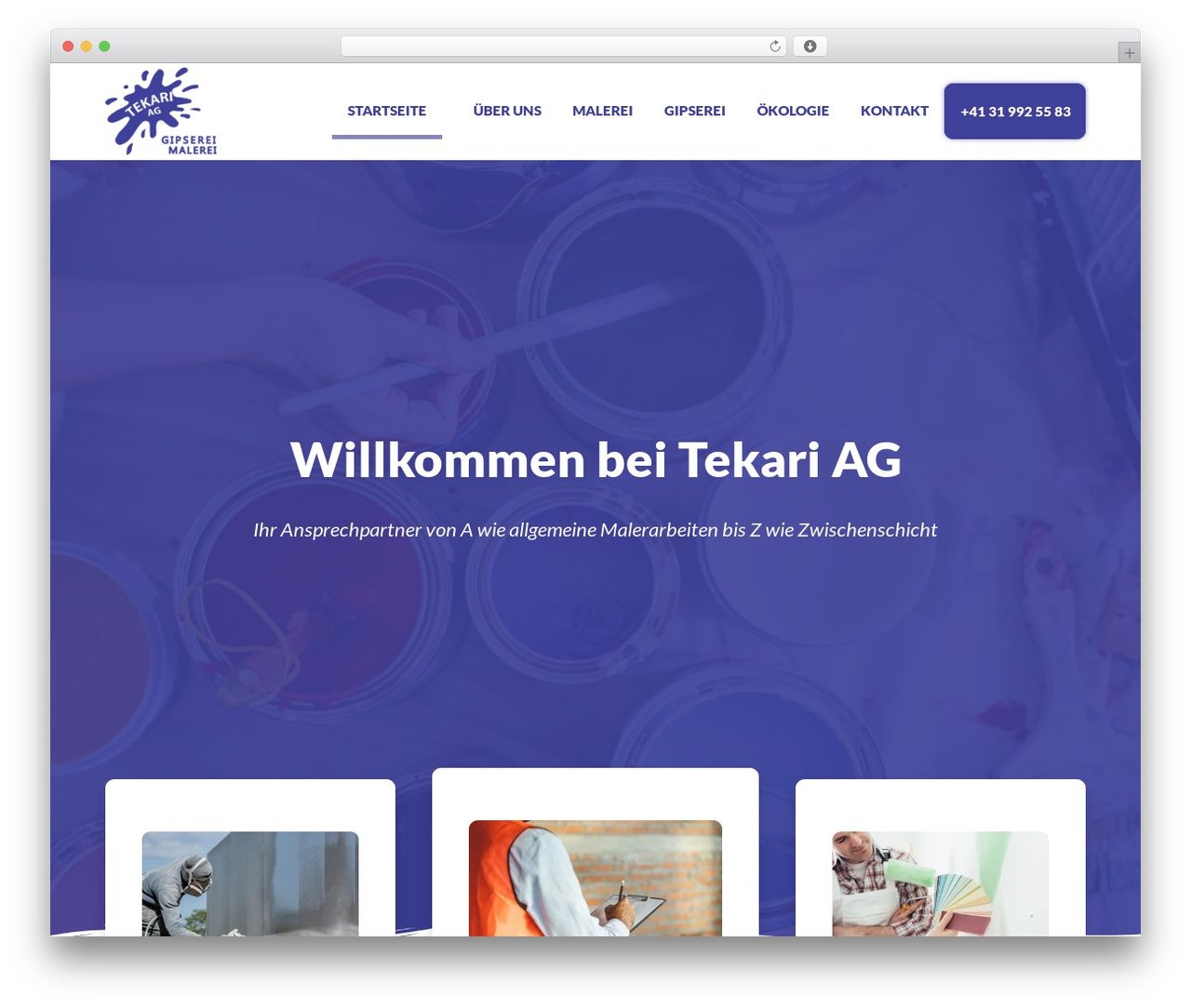 Exqute WordPress theme - tekari-ag.ch